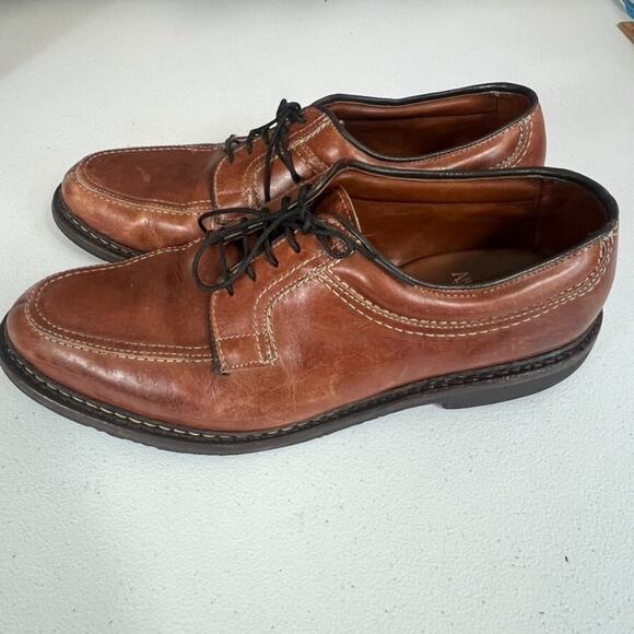 Allen Edmonds Shoes Mens 10 D Wilbert Split Toe Oxfords Brown Leather - Picture 4 of 11